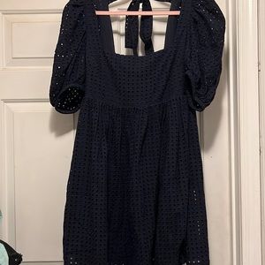 Fabulous navy blue box knitted dress